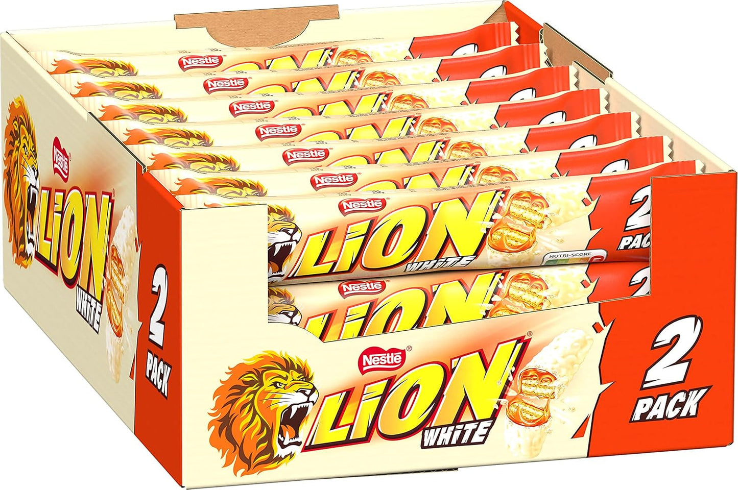 Nestlé LION chocoladereep met karamel, knapperige snack, knapperige chocolade en knapperige chips, karamelvulling, een speciale eetervaring, multi-pack, 28-pack (elk 2 x 30 g)
