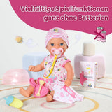 BABY Born Lena (Meisje) - babypop 36 cm - 7 functies, inclusief accessoires en matras - Werkt geheel zonder batterijen - Geschikt voor kleine kinderen vanaf 1 jaar