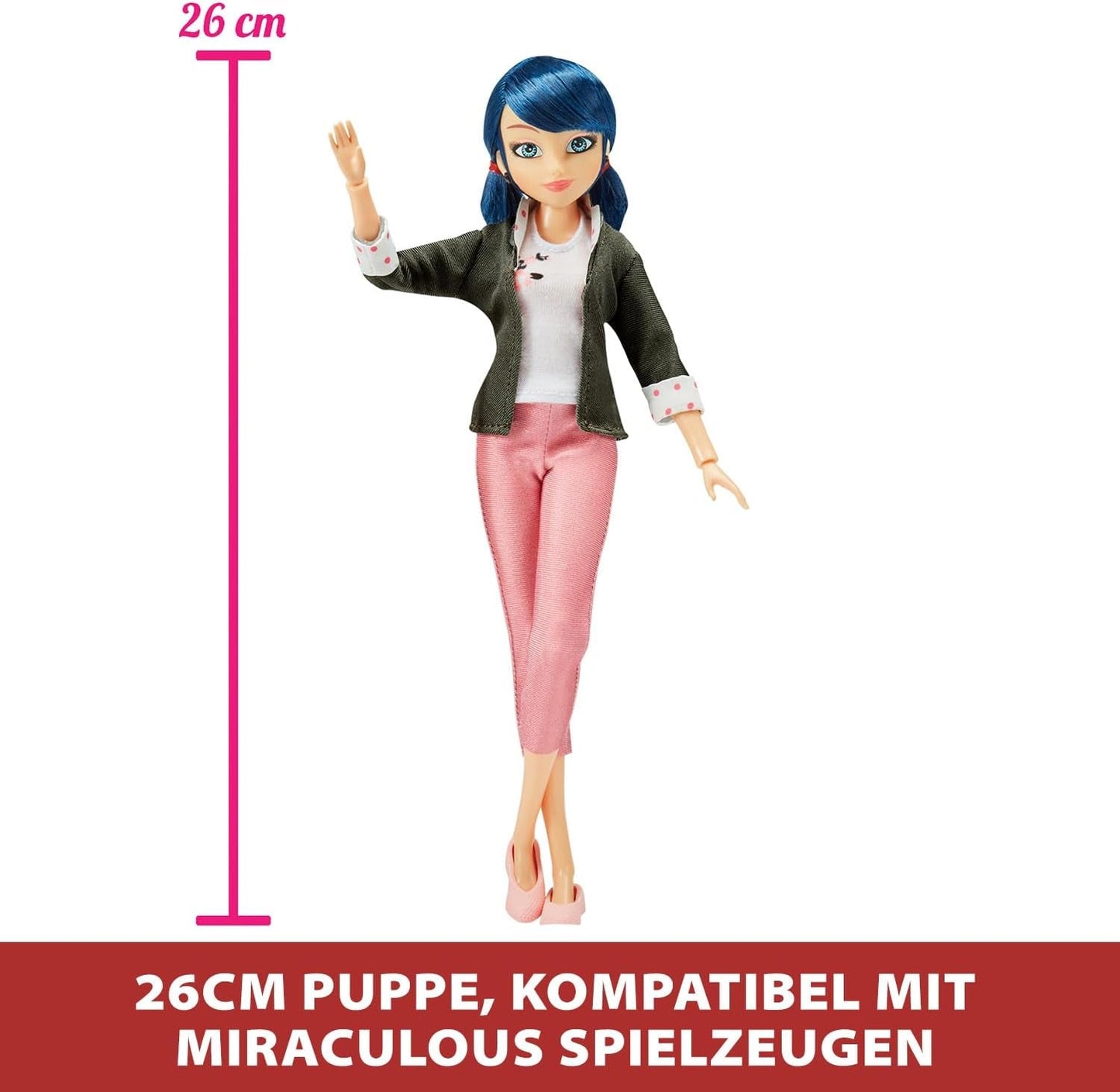 Bandai - Miraculous Ladybug - Verkleedpop 26 cm met twee outfits - Lieveheersbeestje - P50355 Poppen Naty Shop