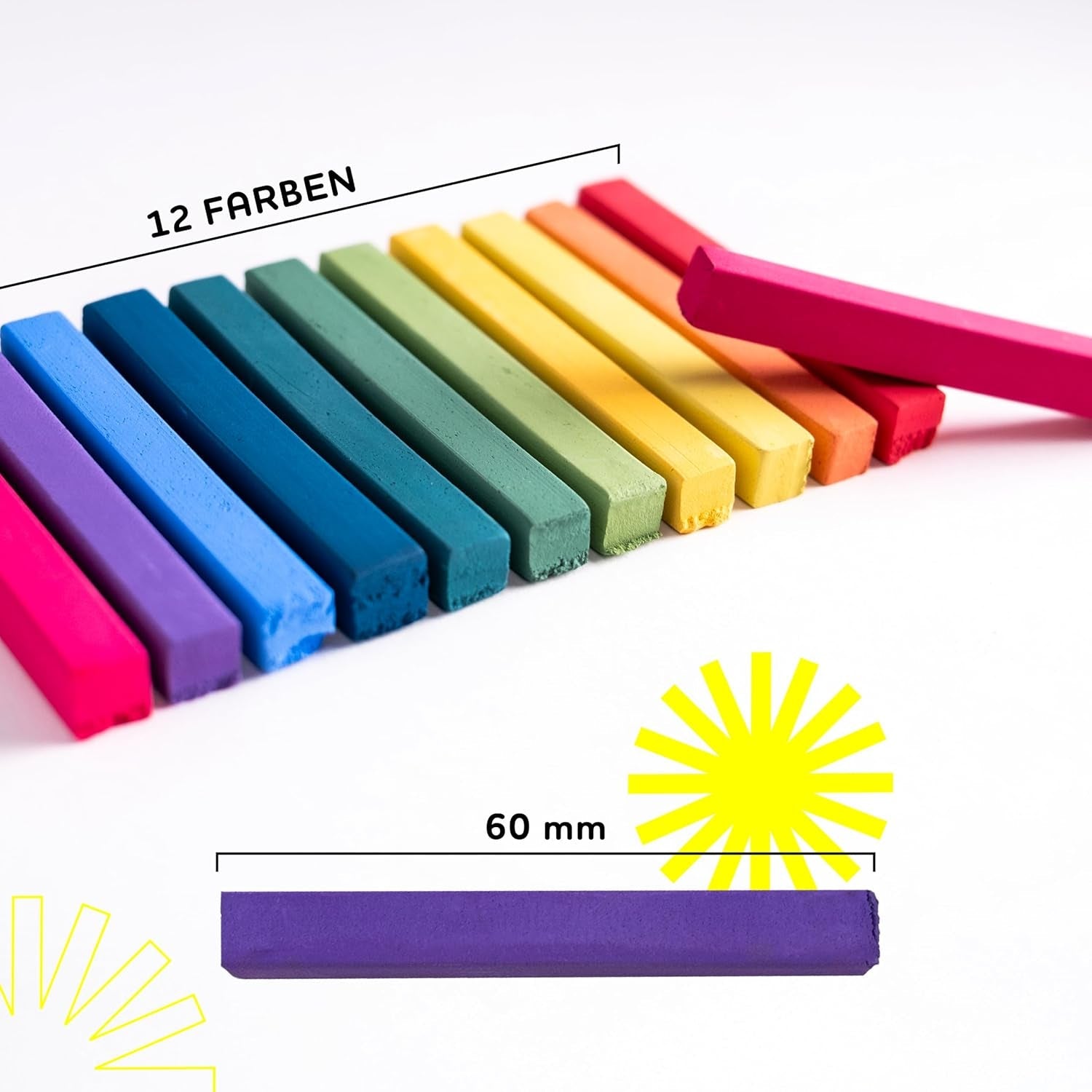 Levendige 12 kleuren haarkleurpotloden (karren) set - gemakkelijk in gebruik - wasbaar - tijdelijke haarverf - ook voor donkere haarkleuren - als cadeau Halloween Carnaval Verjaardag Kerstmis Haarverf Naty Shop