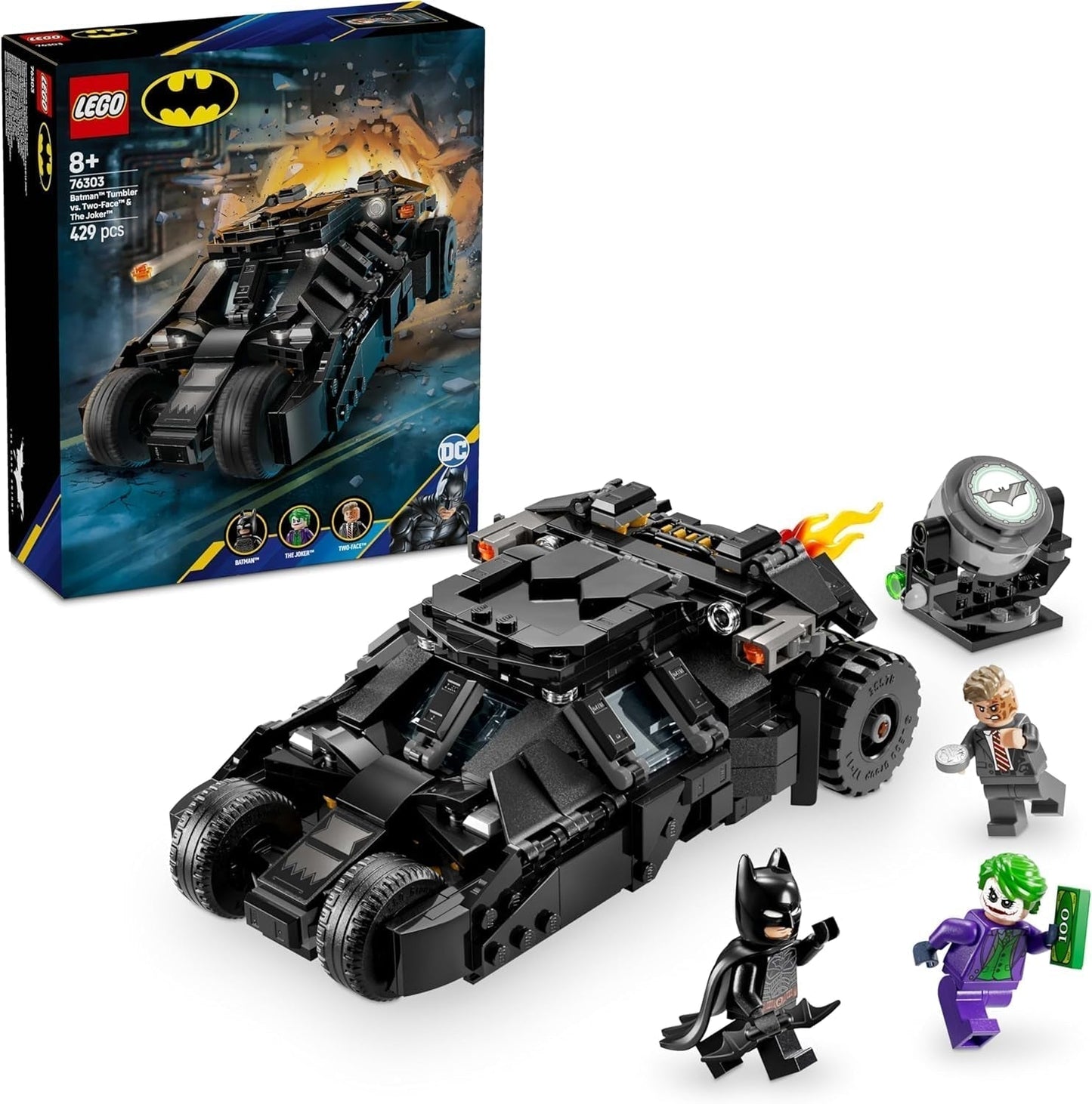 LEGO DC Batman: Batman Tumbler Vs. Two-Face & Joker - Superheldenspeelgoed met Batmobile-auto - Speelset met minifiguren - Cadeau voor jongens en meisjes vanaf 8 jaar 76303 Bouwsets Bekijk de standaardtitel van LEGO Store