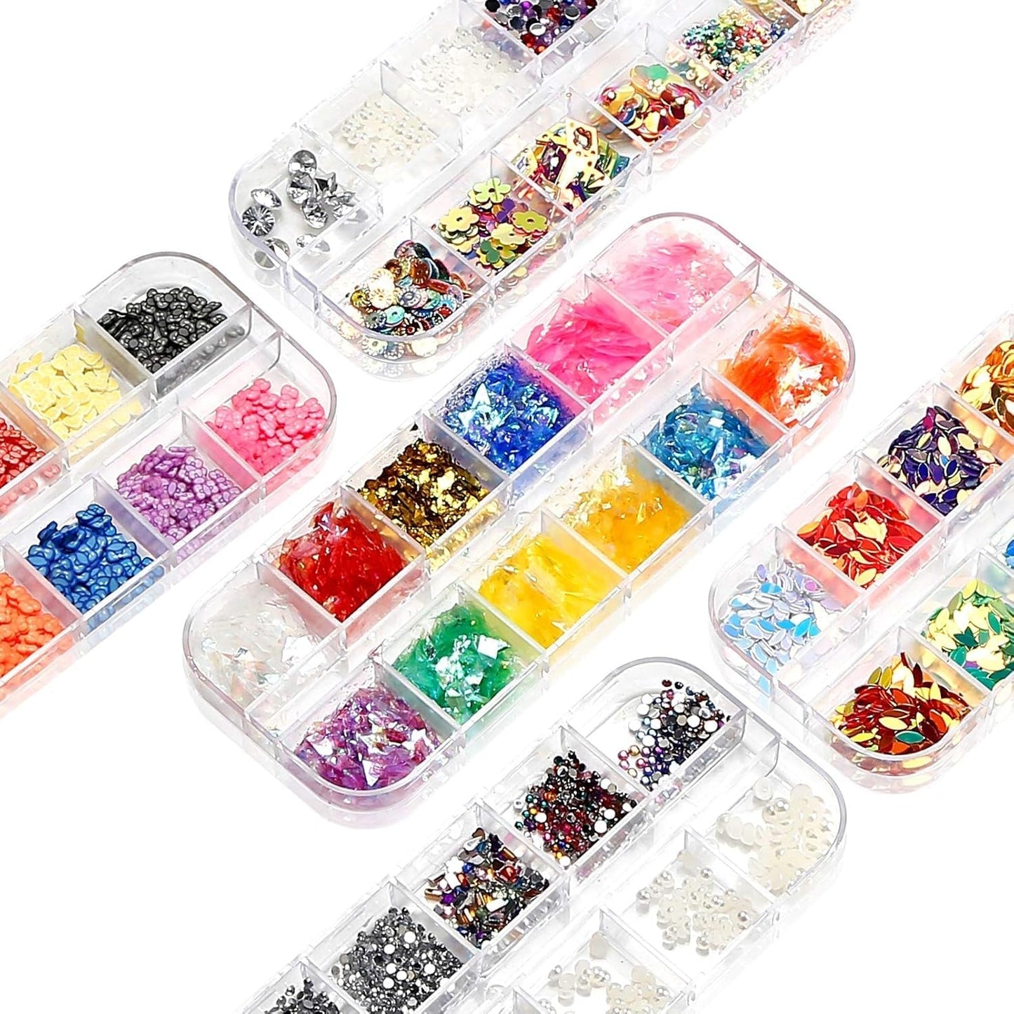 10 dozen nagelsteentjesset, multifunctionele accessoires met 1 pincet, decoratieve diamanten, kristallen, parels, edelstenen, kleurrijk, gemengd, paardenogen, metalen stenen, voor doe-het-zelf nail art-decoraties