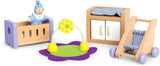 Hape Babykamer - Houten poppenkamerset, babypopmeubilair, poppenhuisaccessoires voor peuters, miniatuur babykamer met schommel en accessoires, rollenspel van 3 jaar oud