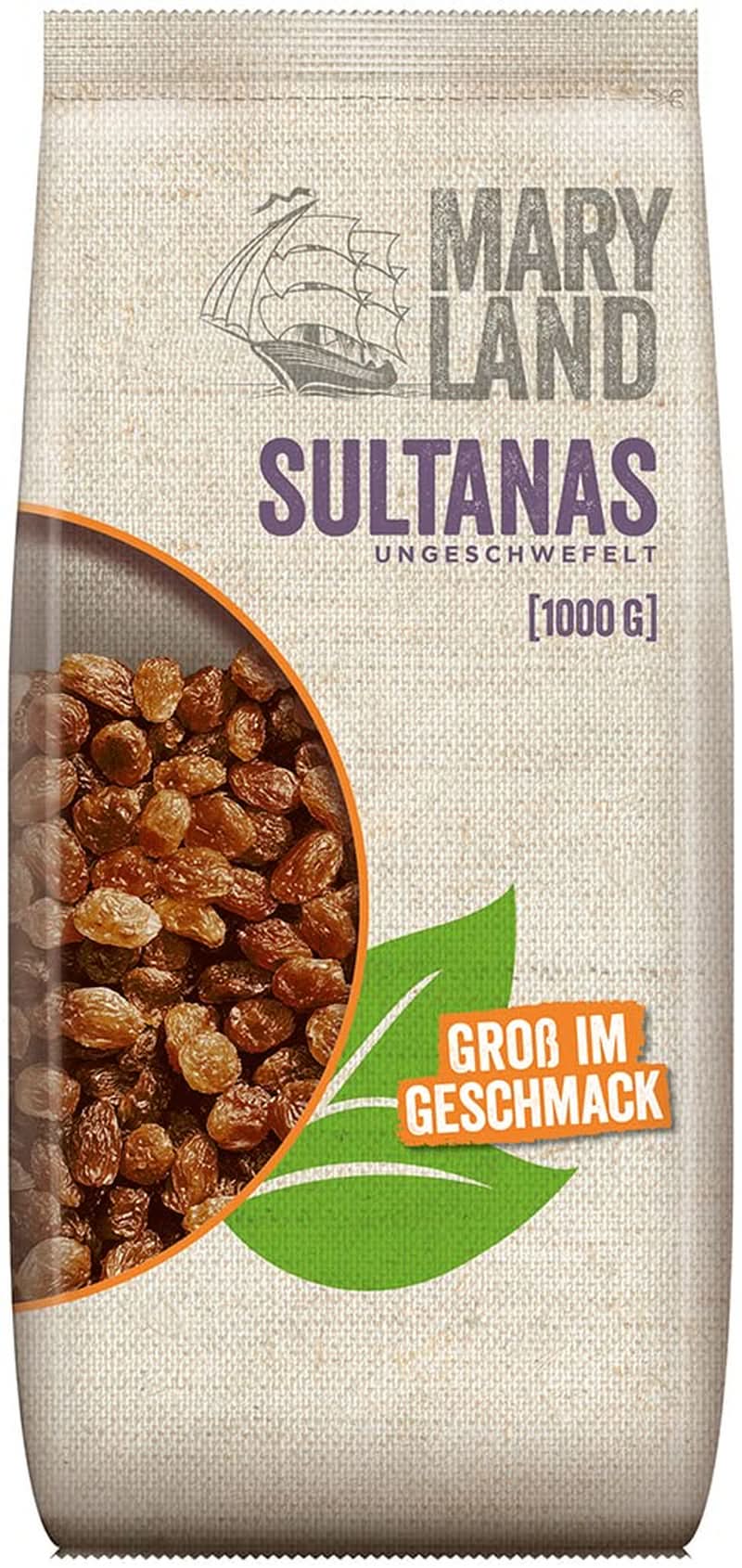 Maryland Sultanas, Gedroogde rozijnen, natuurlijk zoet, geen toegevoegde suikers - geen bewaarmiddelen, 1 Kg Gedehydrateerde producten Naty Shop