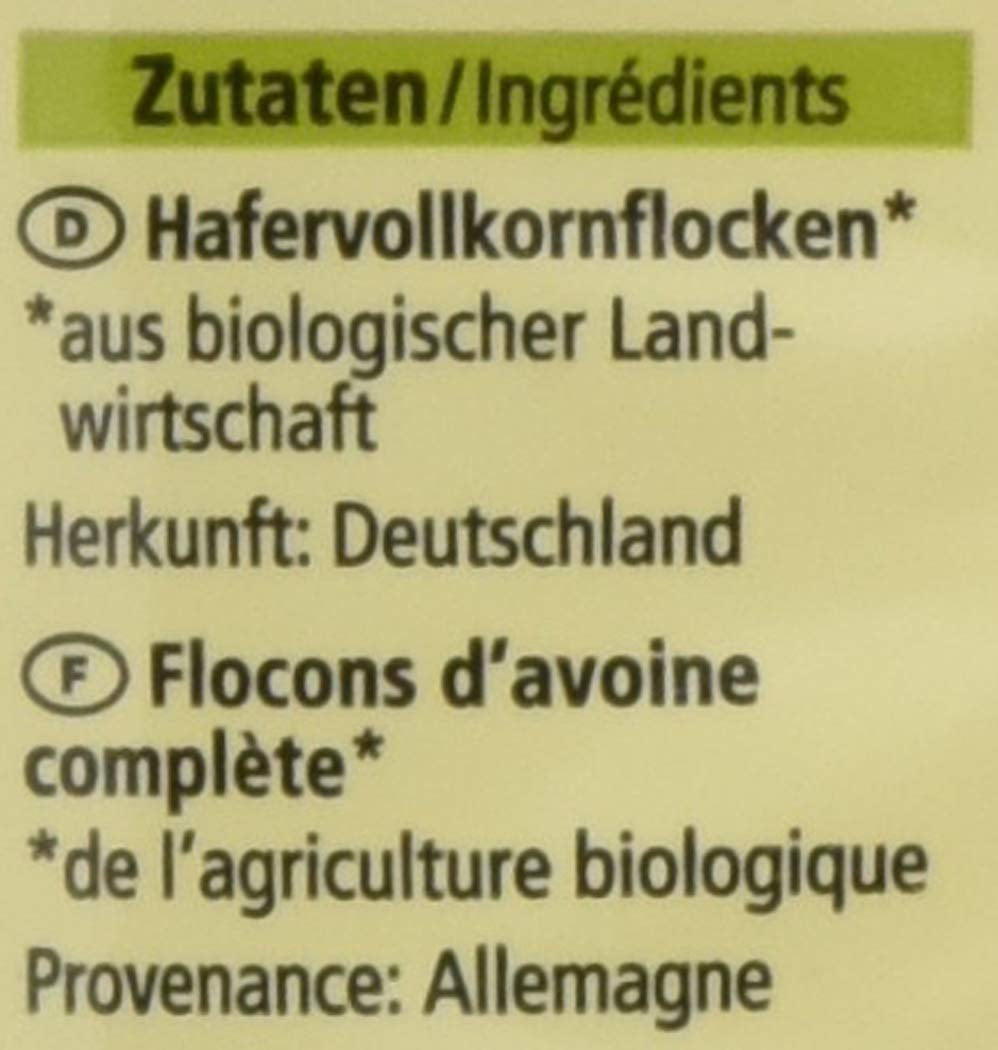 Biologische havermout, kleine vlokken, 500g (1 pakje)