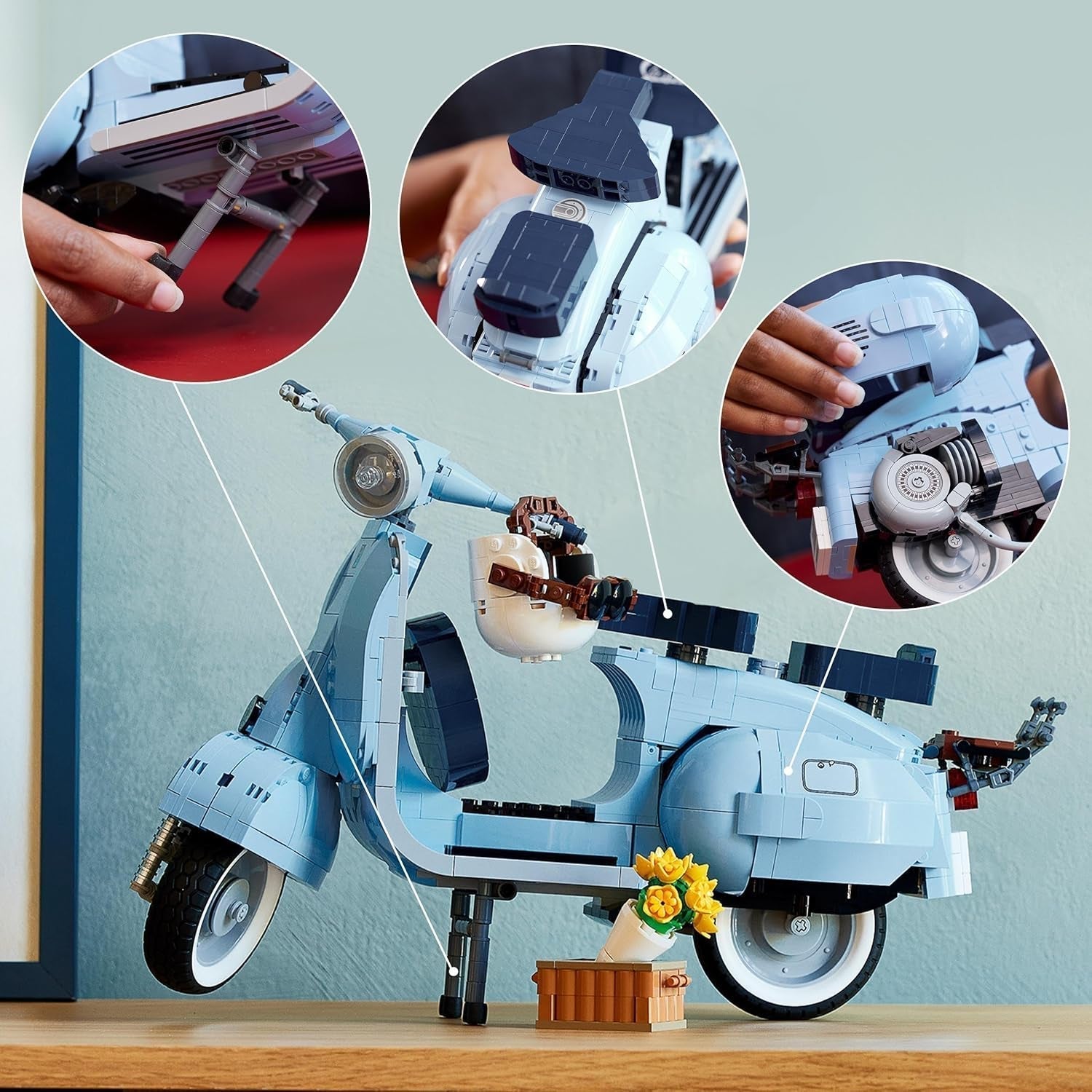 LEGO Icons Vespa 125, bouwbaar motormodel, vintage Italiaanse scooter, modelbouwset voor volwassenen, tentoonstellingsstuk als kamerdecor, cadeaus voor dames en heren 10298 Bouwsets Besuche in LEGO-Store