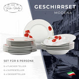 Serviesset voor 6 - 18-delig - Porseleinen serviesset - Witte serviesset - Kom en bordenset - Modern servies - Borden - Serviesgoed - Serviesset voor 6 personen