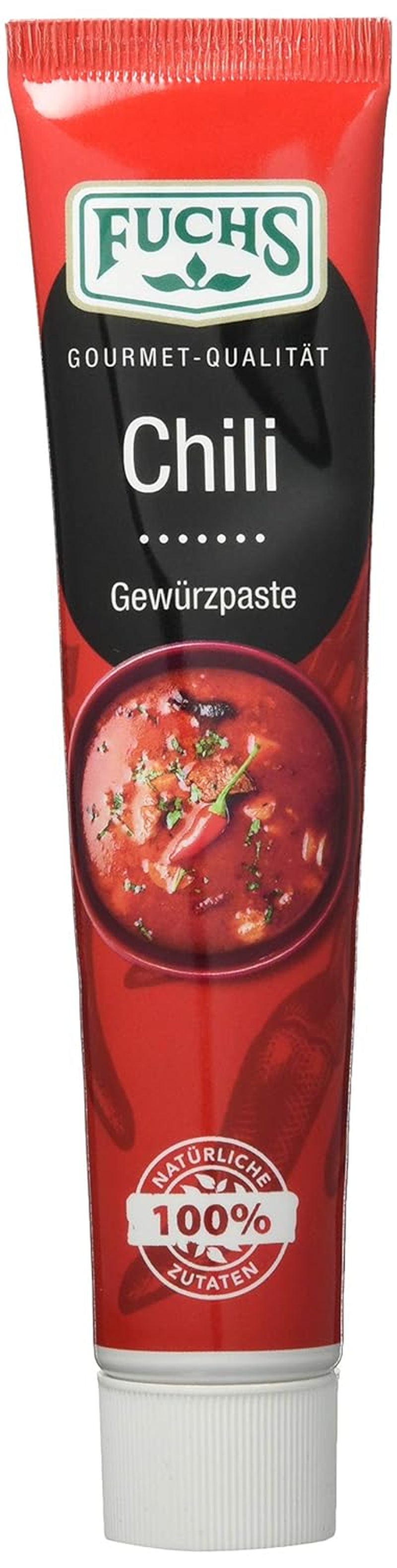 Fuchs Gewürze – Chili Gewürzpaste, vollmundig piquantes Aroma, Paste zum Würzen von scharfen Soßen, Fleisch-Gerichten of Suppen jeglicher Länder-Küchen, 65 g