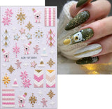 Kerst 3D-nagelstickers 4 vellen 5D-nagelstickers Stereoscopische nagelstickers Decoraties Nageldesignaccessoires