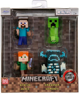 Jada Toys Minecraft-figurenset (4-delig) gemaakt van metaal - Minecraft Caves & Cliffs verzamelfiguren (Steve, Alex, Creeper en Warden) voor gamers en verzamelaars 8+ 6cm elk Actiefiguren Naty Shop Standaardtitel