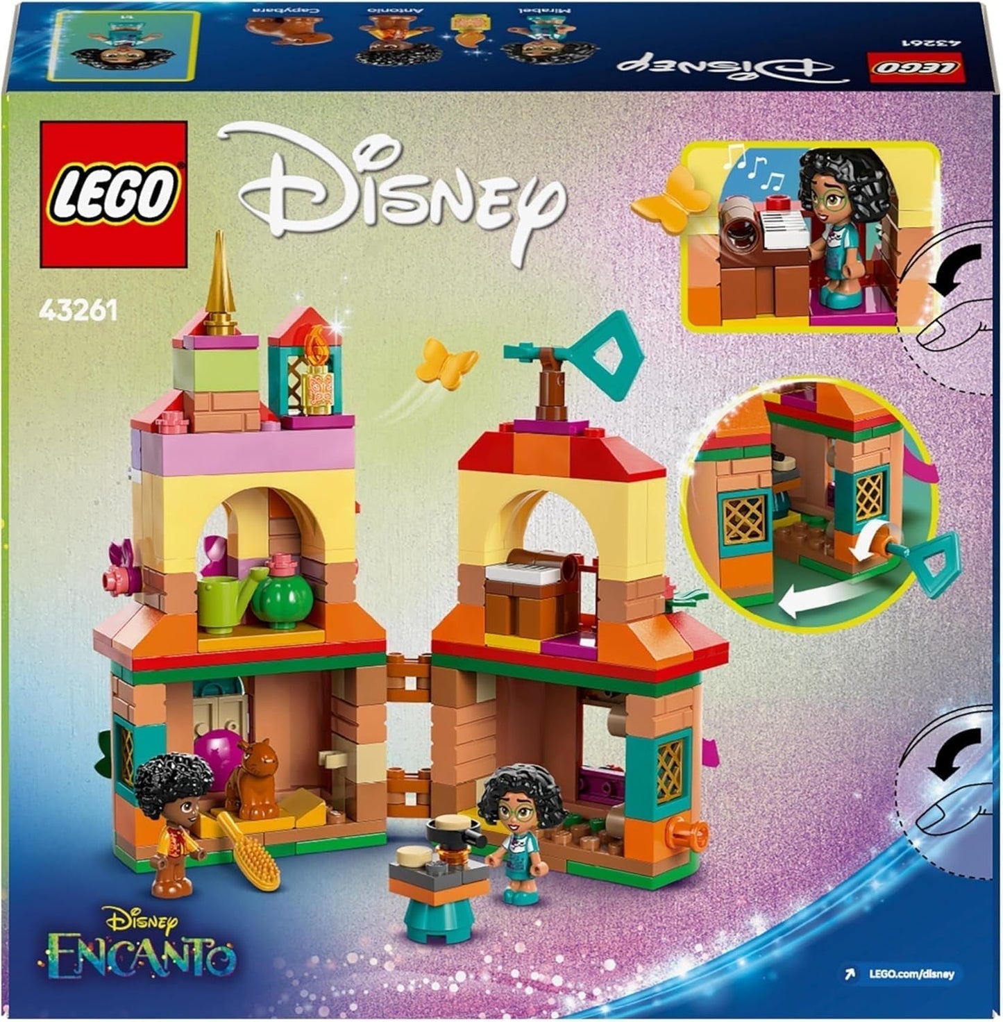 LEGO Ç€ Disney Encanto Mini House, bouwspeelgoed voor meisjes vanaf 5 jaar, fantasiespeelgoed en bouwset met Mirabel en Antonio Mini Dolls, een Capibara figuur en sleutel 43261 Bouwsets Besuche den LEGO-Store