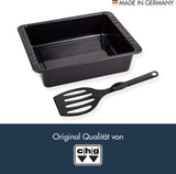 Chg SET 341-46-60 Extra Tiefe Ofenform (7,0 Cm) "Emaille" Mit Profi-Pfannenwender", Schwarz Gesprenkelt Vormen en bakplaten Naty Shop