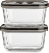 Caso Vacu OneTouch Eco set, handmatige vacumeermachine, inclusief 3 glazen vacumeercontainers en VacuBoxx Eco-Duo S - vacuüm vershoudcontainer / 2 containers à 500 ml elk Voedselbewaardozen Naty Shop