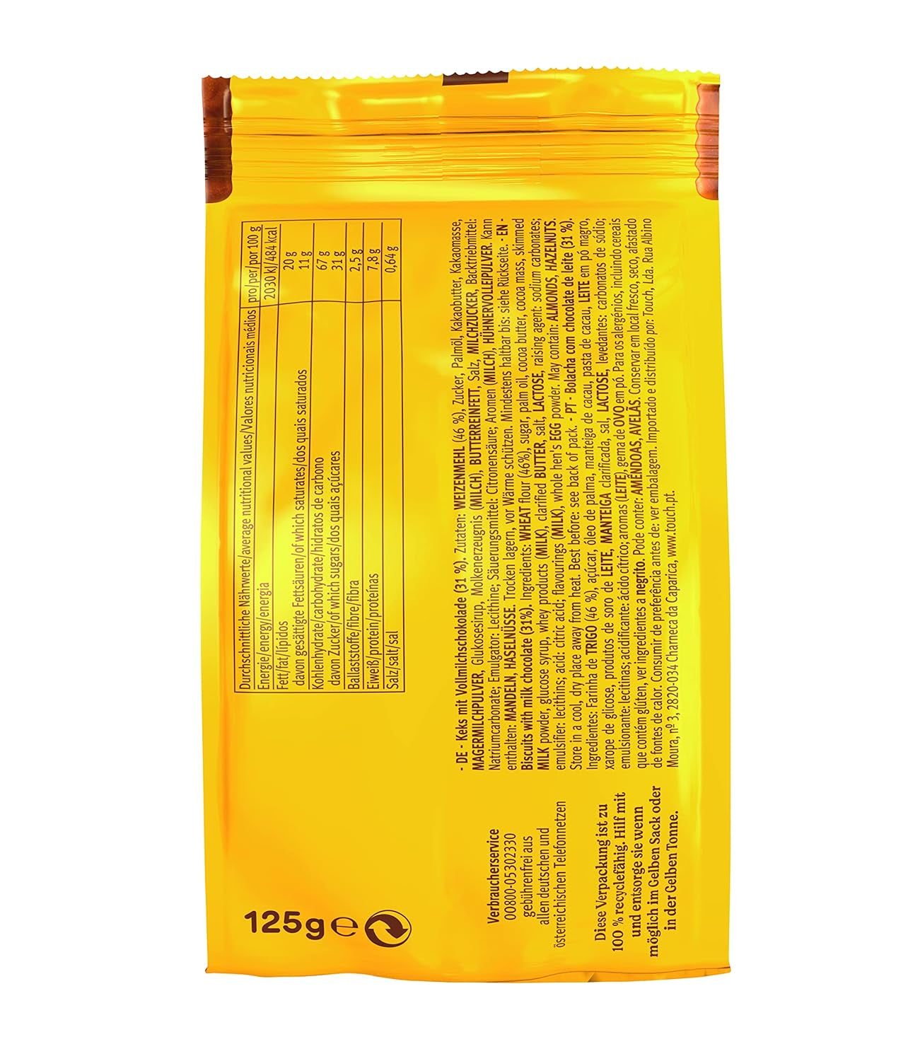 LEIBNIZ Minis Choco-pakket van 12 kleine knapperige melkchocoladekoekjes, bulkverpakking voor opslag of verkoop (12 x 125 g)