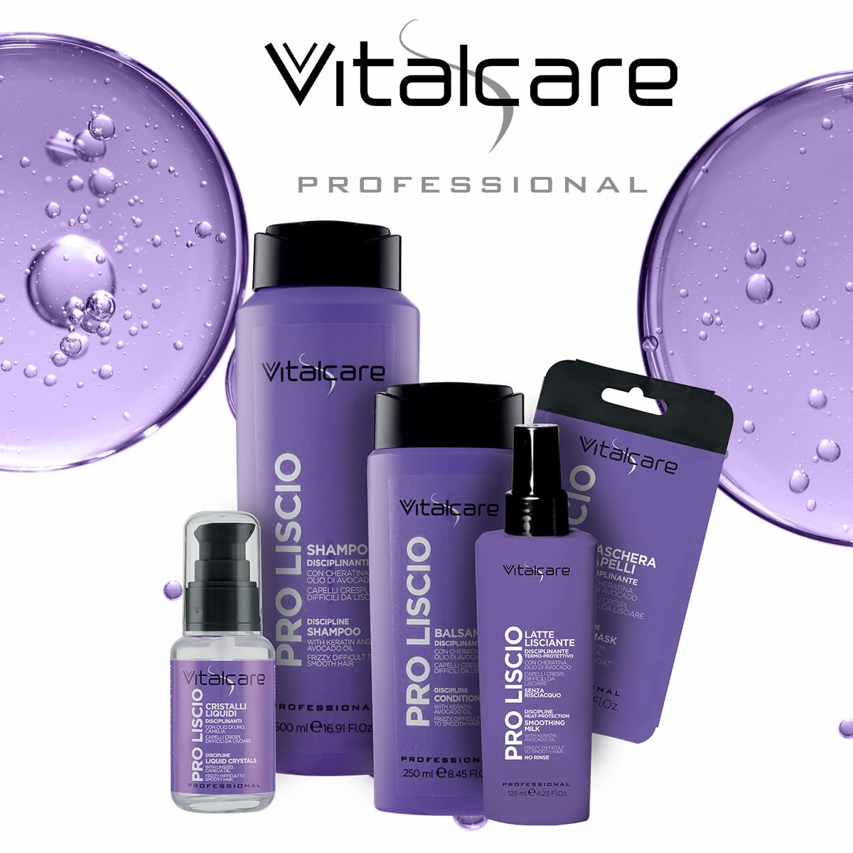 | PRO Smooth - Disciplinair haarmasker voor krullend, weerbarstig en moeilijk steil haar met keratine en avocado-olie, 25 ml Naty Shop haarmasker