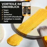 He-Ju Metallic Gold vloeibare kleurstof voor levensmiddelen 25 ml, eetbare glitter voor drankjes en eten (metallic goud, 25 ml)