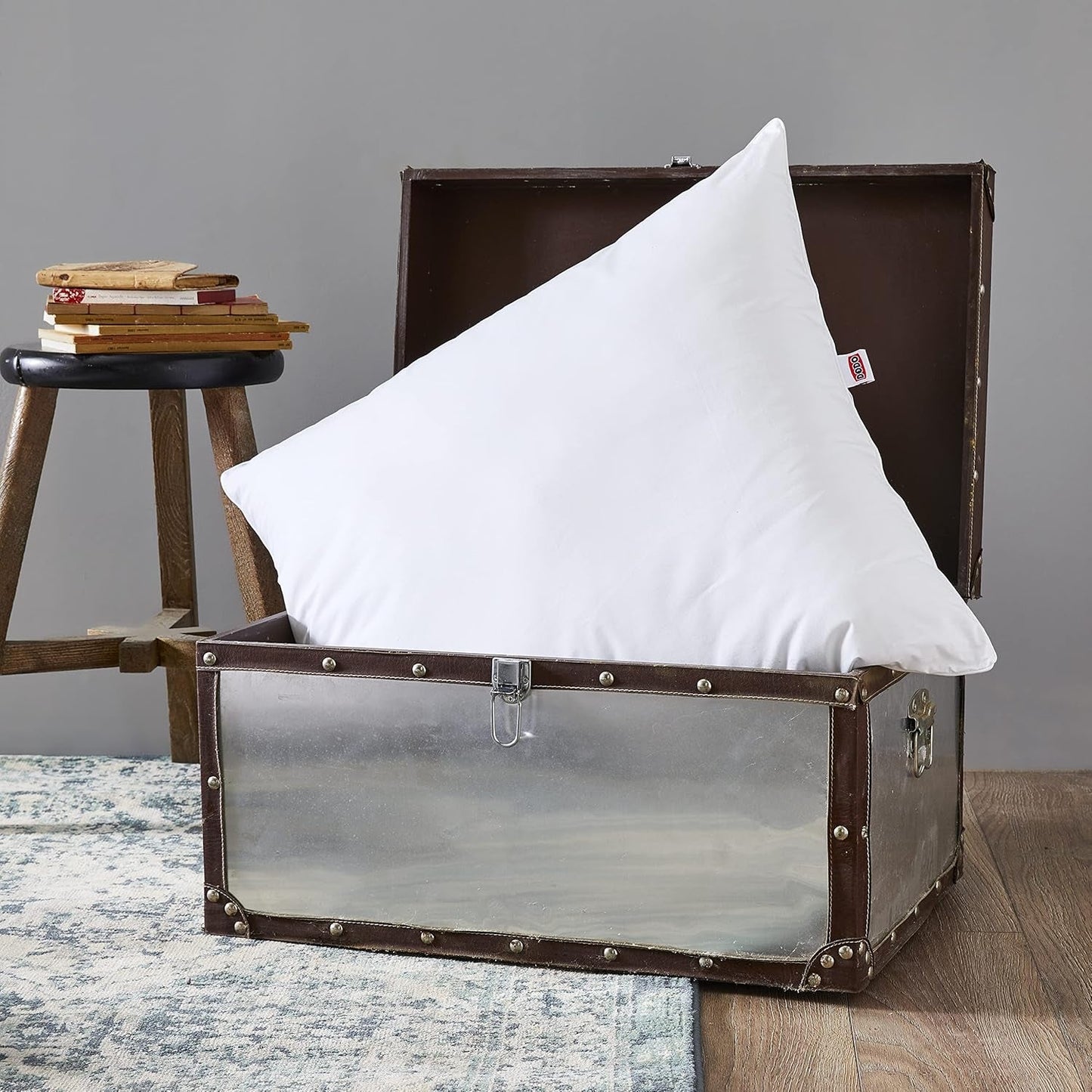 DODO 64476 Calgary Kussen, Dons/Gans & Eendenleer, 65 X 65 cm, Wit Standaard Naty Shop Unieke Kussens