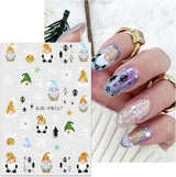JMEOWIO Nagelsticker Weihnachten 10 Blatt Nail Art Sticker Selbstklebend Nagelaufkleber Glitter Schneeflocke Xmas Winter Urlaub Gold Decoratie Nageldesign Zubehör