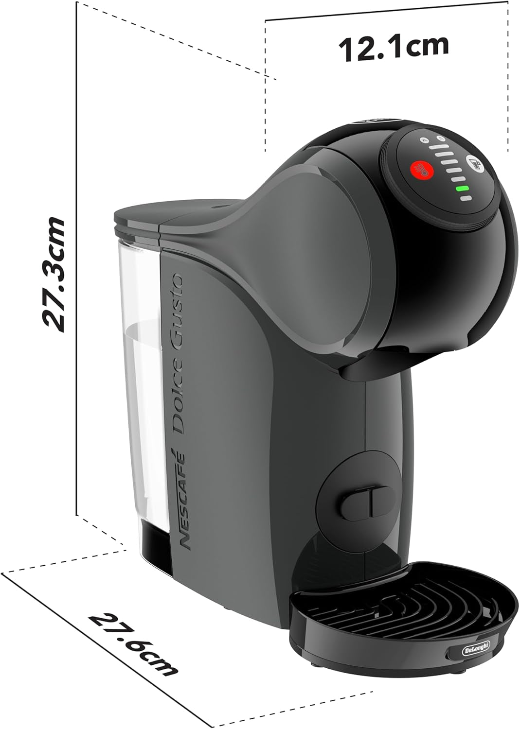 NESCAFÉ DOLCE GUSTO DeLonghi Dolce Gusto Genio S EDG226.A, Capsule-espressomachine inclusief 3 capsules, compact ontwerp, verstelbare lekbak, 0,8 l, afneembaar waterreservoir, 1470 W, Antraciet