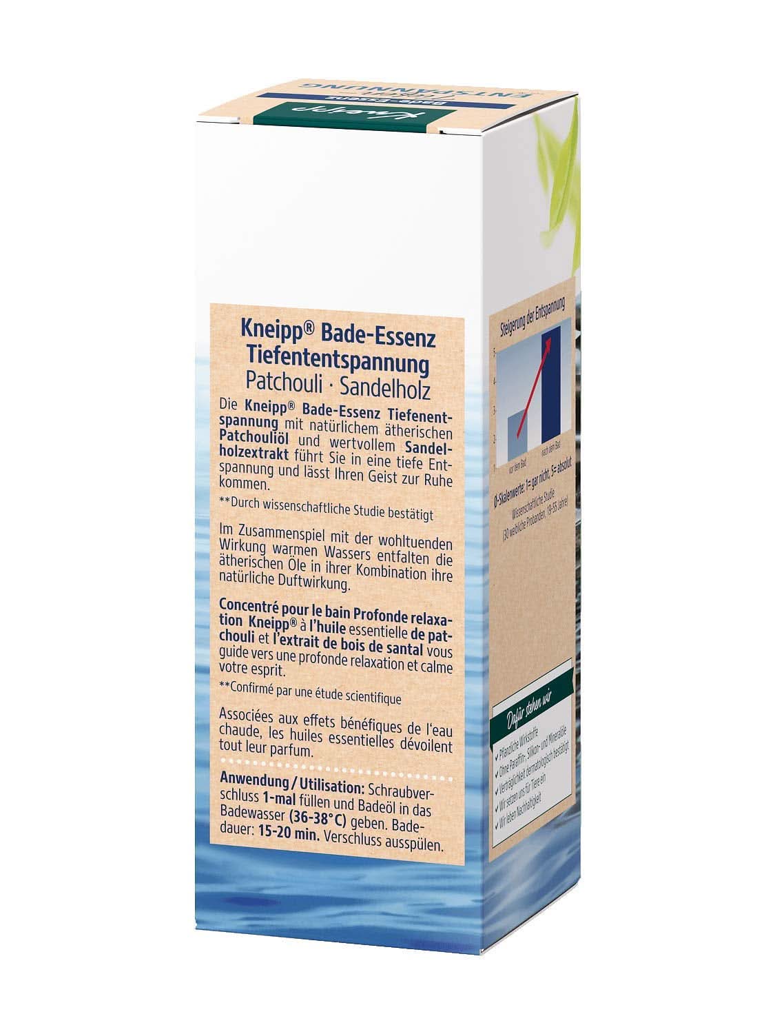 Kneipp, badolie met natuurlijke etherische olie van patchouli en sandelhoutextract voor diepe ontspanning en kalmering, 100ml Naty Shop