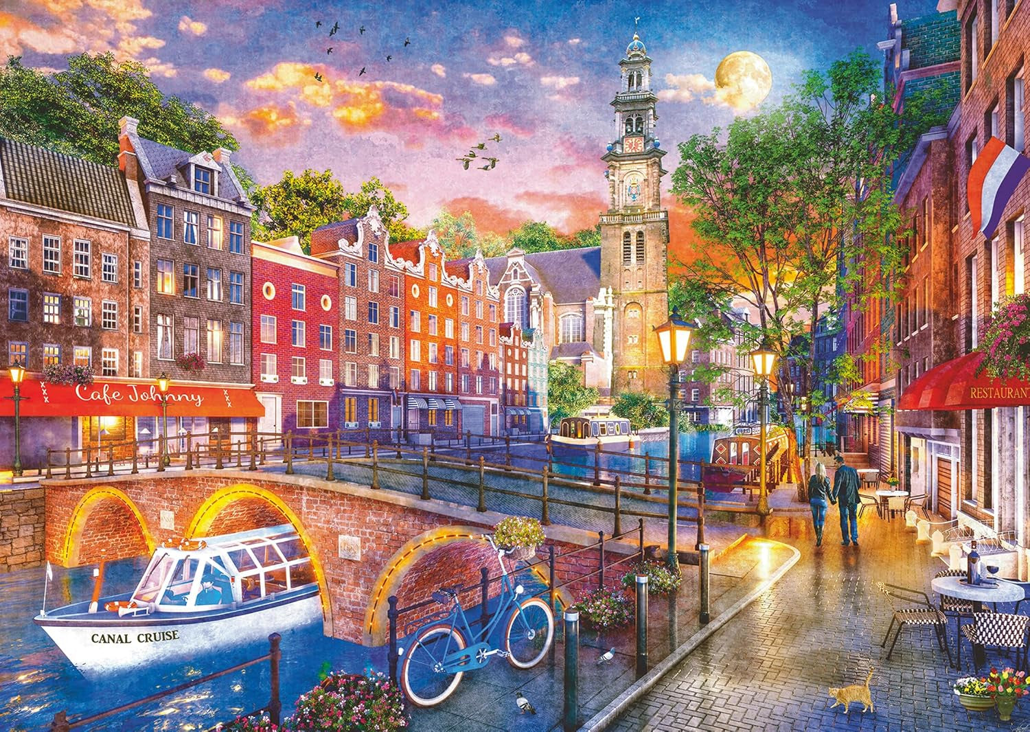 Ravensburger Puzzel 12000884 Sunset Amsterdam - Legpuzzel van 1000 stukjes voor volwassenen vanaf 14 jaar Puzzel Naty Shop Nieuw Design