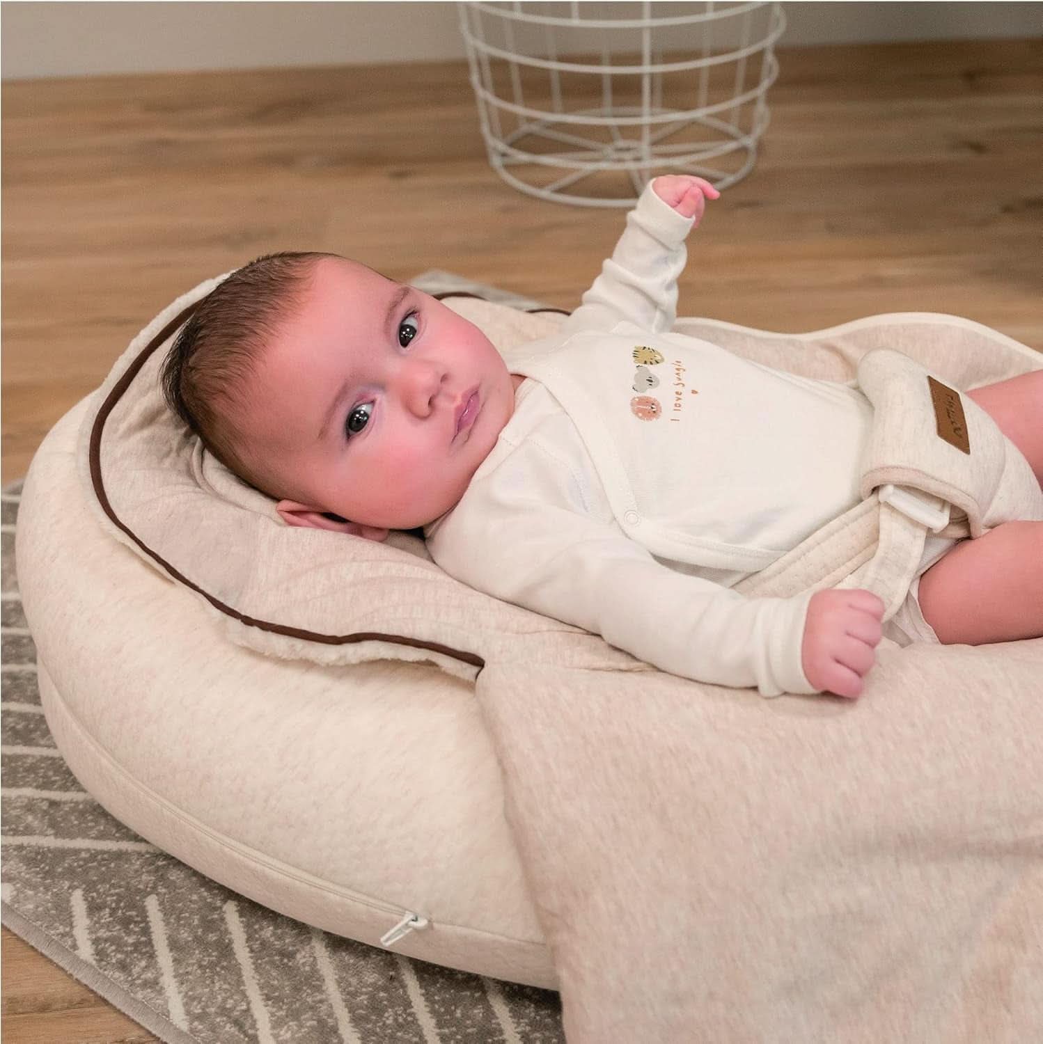 Multifunctioneel voedingskussen, 4 in 1, Soft Nova, beige, enkel kussen: 202 cm, fauteuil, 40 X 75 X 22 cm Accessoires Voeding en Borstvoeding Bebe Naty Shop