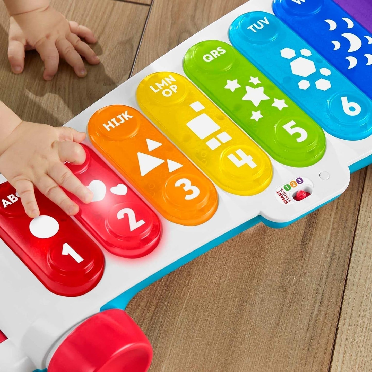 Fisher-Price Oplichtende gigantische xylofoon - elektronisch muziekinstrument om mee te trekken met liedjes met leerinhoud, voor kinderen, peuters vanaf 9 maanden, veelkleurig, versie: Frans, HJK40 Jucarii Bebe Naty Shop