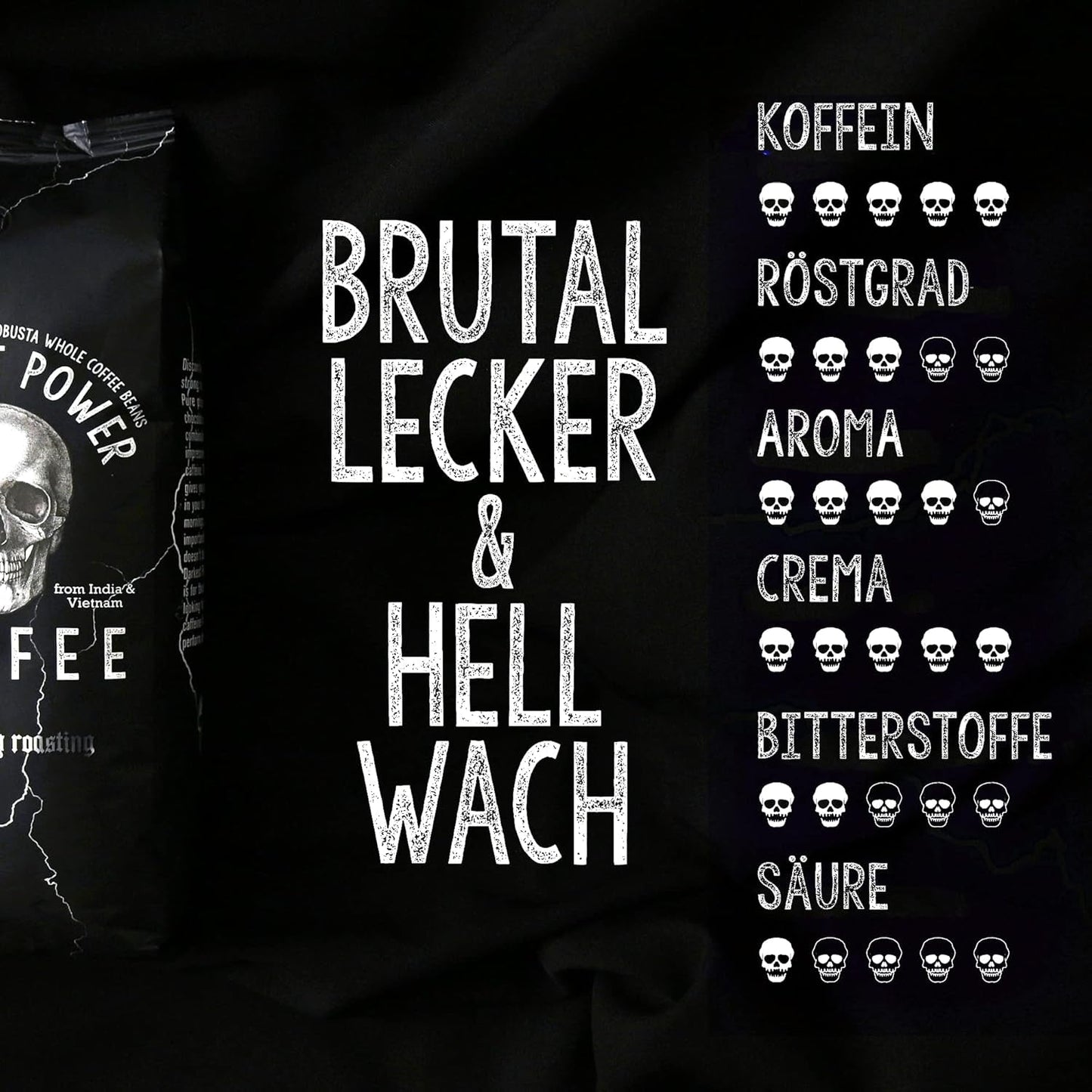 | Kaffeebohnen extra sterk | Espresso 100% Robusta | viel Kaffein wenig Säure | 1000g ganze Kaffee Bohnen | geigeint für Volautomatisch | met Zufriedenheitsgarantie