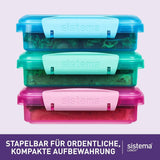 Lunchbox sandwichboxsysteem | 450 ml | stapelbare en luchtdichte lunchbox met deksel | voor kinderen en volwassenen | zonder BPA | gemengde kleuren | 3 stuks Naty Shop voedselbewaardozen