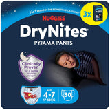 DryNites absorberende nachtelijke bedplassenluiers voor jongens 4-7 jaar (17-30 kg), jumbo maandpakket, 64 stuks