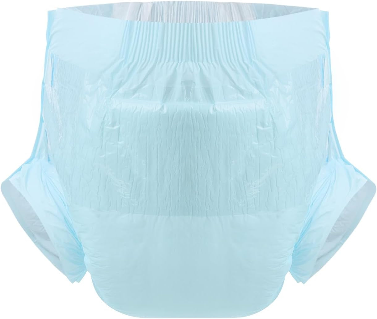 CutiePlusU luiers voor volwassenen, 10-pack wegwerpincontinentieslipjes met lussen voor dames en heren, maximaal absorptievermogen 's nachts - blauw (grote maat 94-119cm)