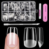 Volledige dekking korte nagels 120 stuks 12 maten Korte nageltips voor gelnagels Lijm op kunstnagels Lijm op nagelvijlset Nagelpolijstmachine Nagelriemschuiver