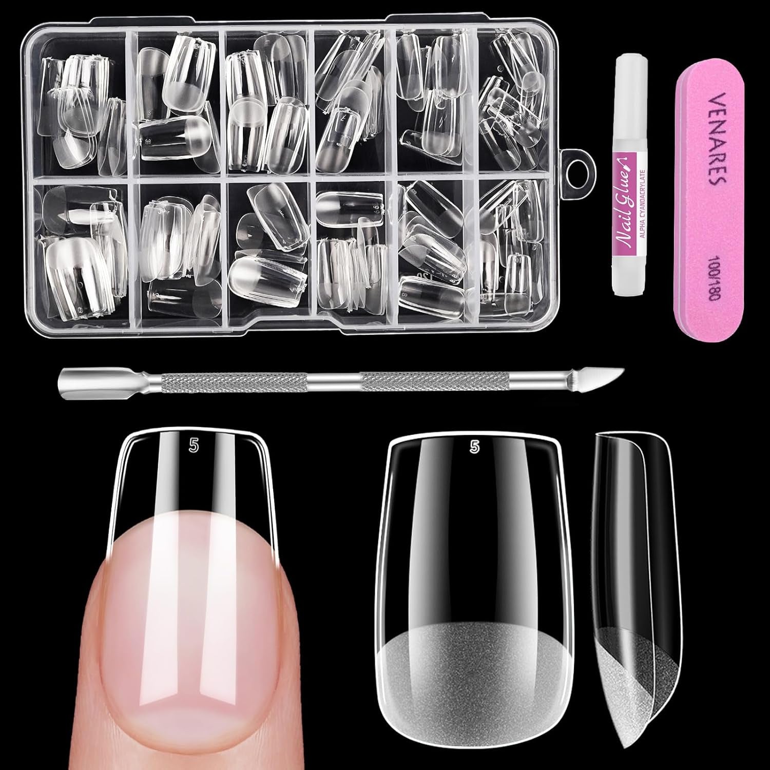 Volledige dekking korte nagels 120 stuks 12 maten Korte nageltips voor gelnagels Lijm op kunstnagels Lijm op nagelvijlset Nagelpolijstmachine Nagelriemschuiver