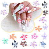 50 stuks 3D Blumen Nägel Nail Charms Bunt Gelee Weich Kleber Lilie Flower Blume Nagel Hibiscus Zubehör Nageldesign Eis Kristall Geprägt Farbverlauf Lilien Für Mädchen Frauen Diy Basteldekoration