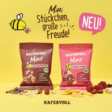 HAFERVOLL Minis Koolzaad en Banaan 8x 65g - Gecertificeerd biologisch, met honing, zonder toegevoegde suikers, perfect om te delen