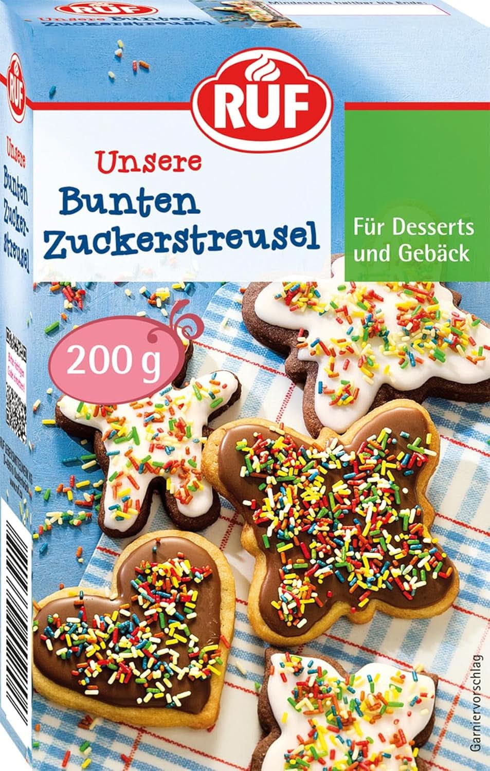 RUF, regenboogkleurige hagelslag, 200 gram Hagelslag Naty Shop