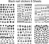 12 Blatt Nagelsticker Geometrisch Nagelstickers Selbstklebend Zwart-wit Mysterioses Dreieck Nail Art Sticker Decoratie Nageldesign Zubehör