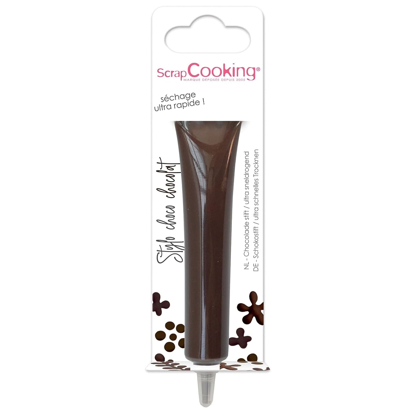 Scrapcooking - Bruine chocoladepen - Chocolade schrijfsuiker 25 g - Eetbare decoratieve suikerpen - Schrijven en tekenen - Etikettering van fondant, glazuur, cakes - 6801