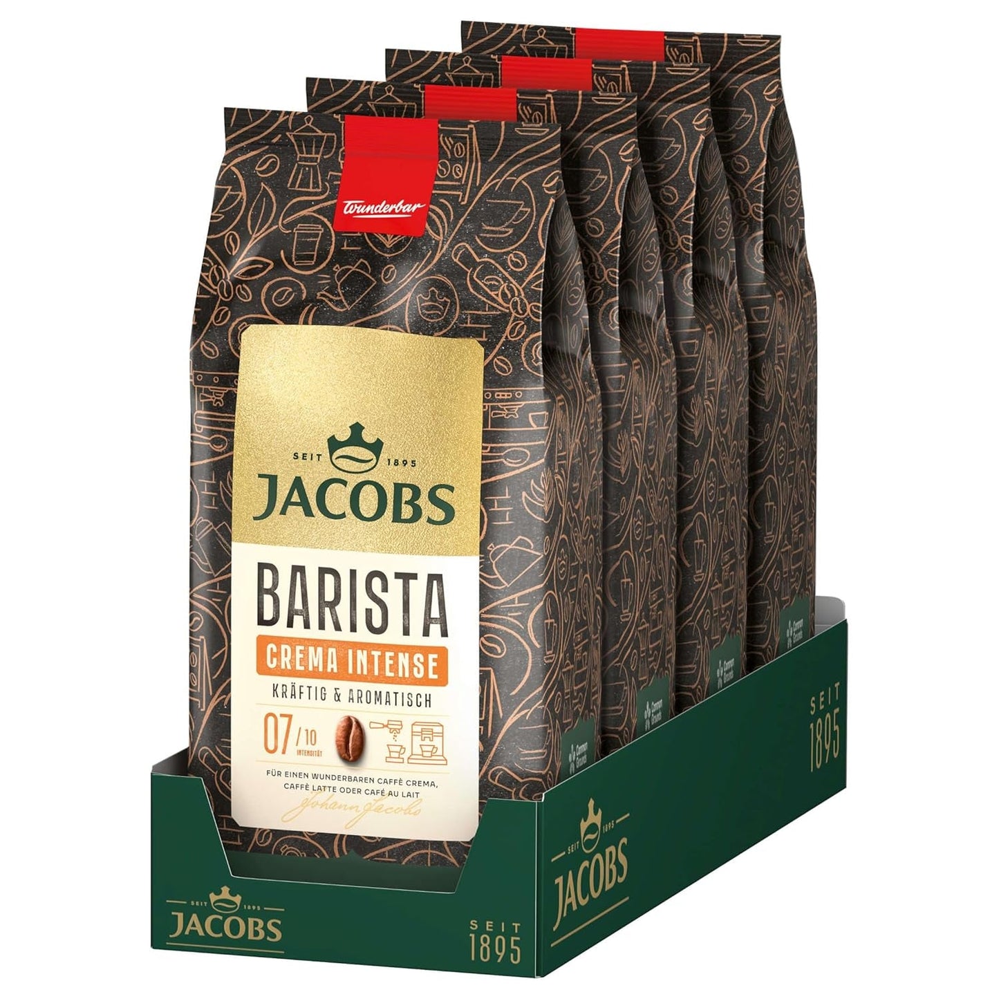 Hele bonen koffie JACOBS Barista Editions Crema Intense (4 x 1 kg)