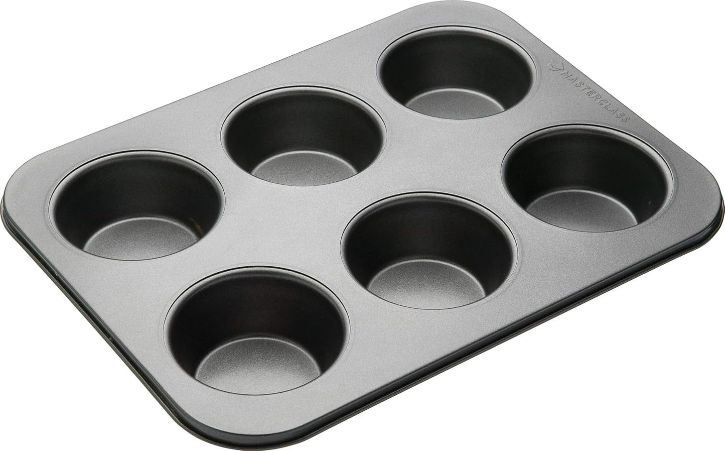 Masterclass Tiefes Muffinblech/Yorkshire Puddingform, 6-Loch-Form Mit PTFE-, PFOA- en Bpa-Freier Antihaftbeschichtung, Robuster 1 Mm Kohlenstoffstahl, Grau, 35 X 26 Cm Vormen en bakplaten Naty Shop