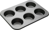 Masterclass Tiefes Muffinblech/Yorkshire Puddingform, 6-Loch-Form Mit PTFE-, PFOA- en Bpa-Freier Antihaftbeschichtung, Robuster 1 Mm Kohlenstoffstahl, Grau, 35 X 26 Cm Vormen en bakplaten Naty Shop
