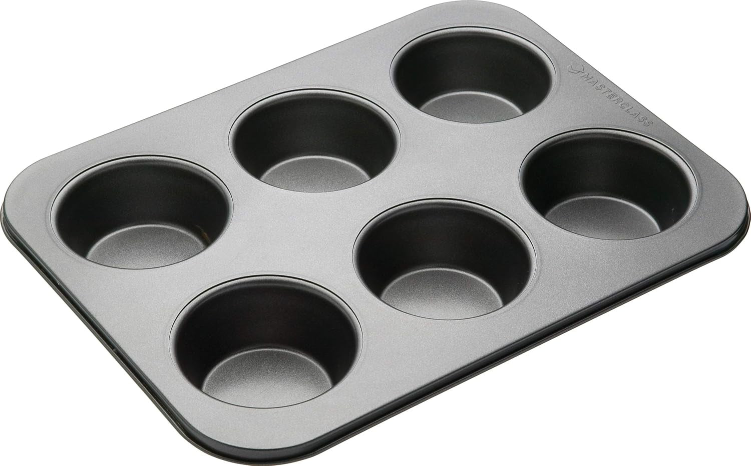 Masterclass Tiefes Muffinblech/Yorkshire Puddingform, 6-Loch-Form Mit PTFE-, PFOA- en Bpa-Freier Antihaftbeschichtung, Robuster 1 Mm Kohlenstoffstahl, Grau, 35 X 26 Cm Vormen en bakplaten Naty Shop