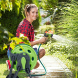 Relaxdays Slangenwagen 45m 1/2" Waterslanghaspel Tuin 82,5 x 43 x 34 cm Grijs-Groen