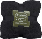 Brentford's Teddy Fleece Deken Groot Beddeken Pluche Superzacht Warm Slaapbank Sprei Zwart - 150 X 200 Cm Bedden en Dekens Besuche den Brentfords-Store