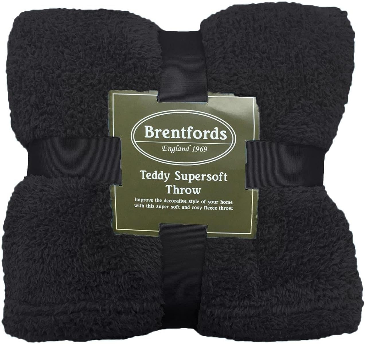 Brentford's Teddy Fleece Deken Groot Beddeken Pluche Superzacht Warm Slaapbank Sprei Zwart - 150 X 200 Cm Bedden en Dekens Besuche den Brentfords-Store