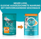 PURINA ONE Adult natvoer voor katten, malse stukjes in kippensaus, verpakking van 26 (26 x 85 g)