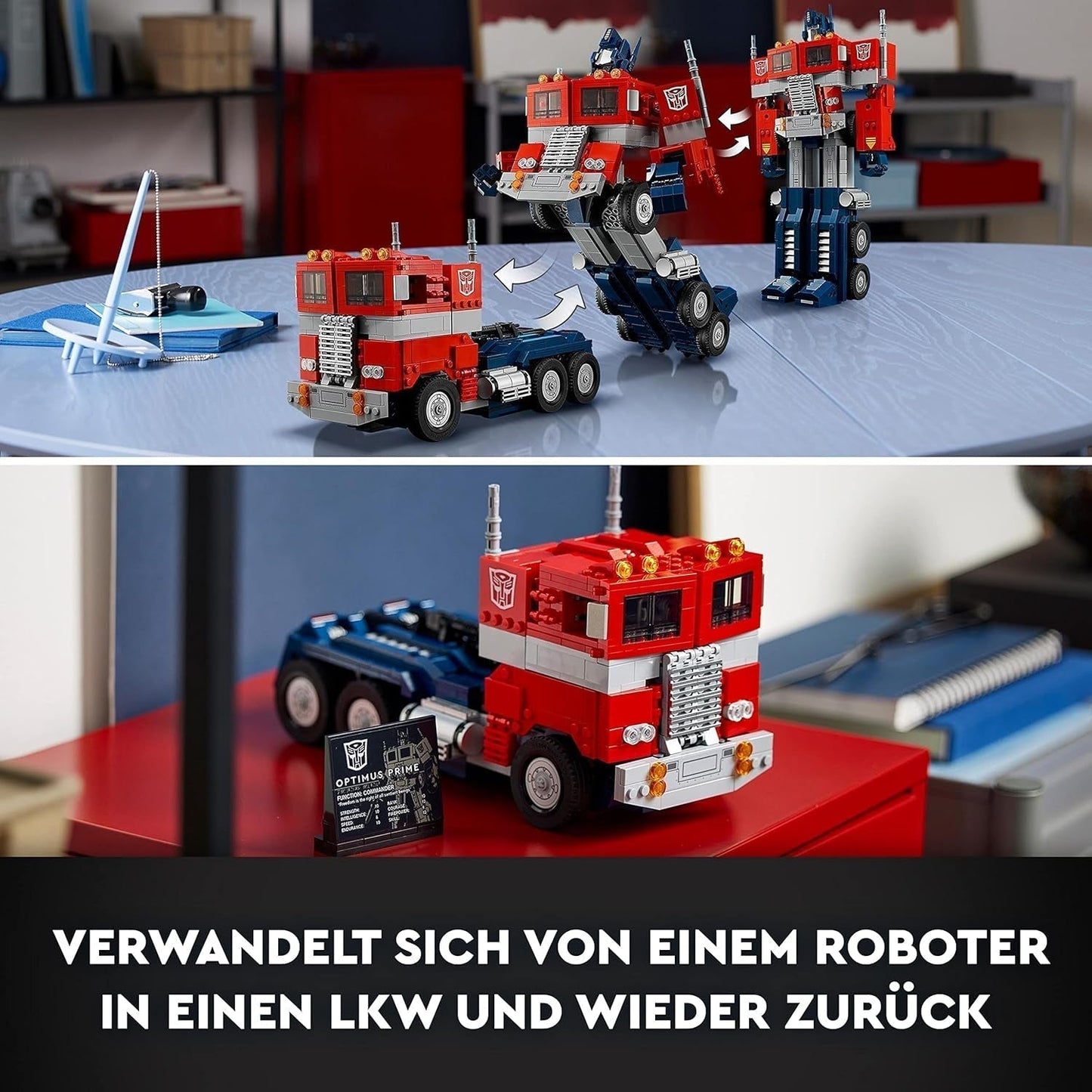 LEGO 10302 Icons Optimus Prime Set, 2-in-1 robotfiguur en modeltruck, Transformers speelgoedmodelset voor volwassenen, verjaardags- of kerstcadeau voor mannen, vrouwen, haar en hem Bouwsets Besuche in LEGO-Store