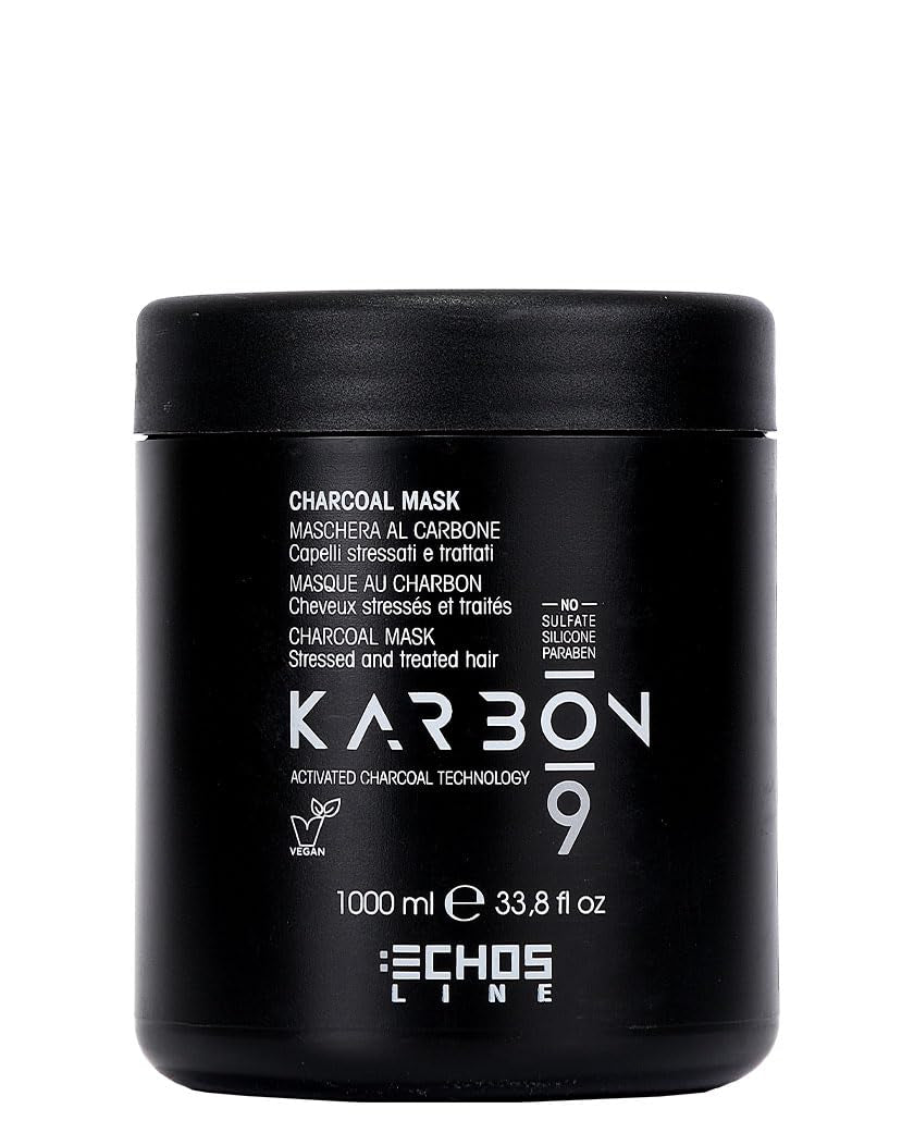 Echosline Karbon 9 biologisch veganistisch houtskoolmasker (1000 ml) Naty Shop haarmasker Standaardtitel