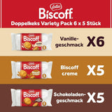 Lotuskoekje | Variatiepakket dubbele koekjes | 3 varianten: Biscoff Cream, Vanille en Chocoladesmaak | 5 dubbele koekjes per pak | Ingrediënten van natuurlijke oorsprong | Geen kleurstoffen | 16 x 50 g | 800g
