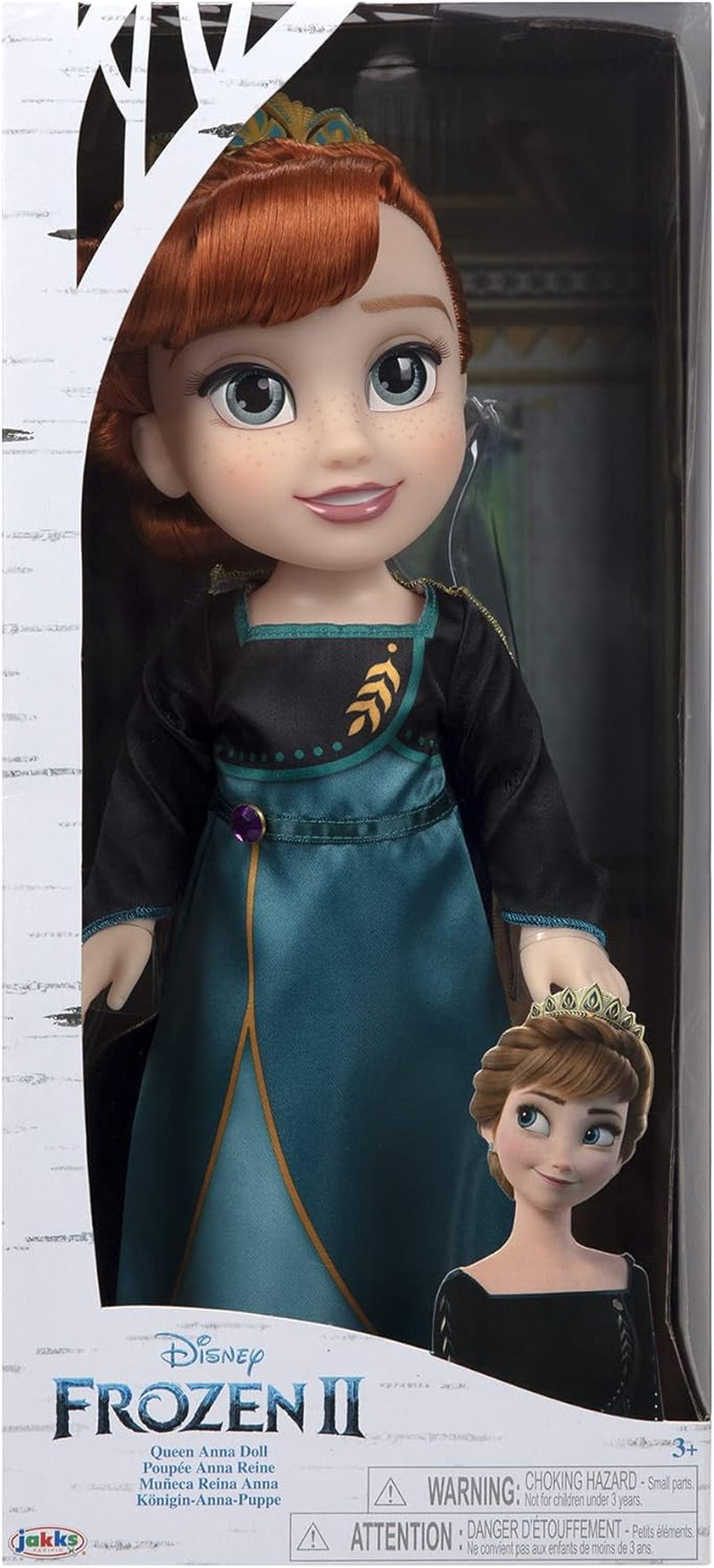 Disney Frozen 2 Anna-pop - een 35 cm grote beweegbare pop in een iconische mode-jurk met het Arendelle-embleem en een tiara voor extra plezier, voor meisjes vanaf 3 jaar